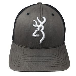 Browning Fitted Trucker Hat Gray XL Embroidered Logo Flexfit Colorblock